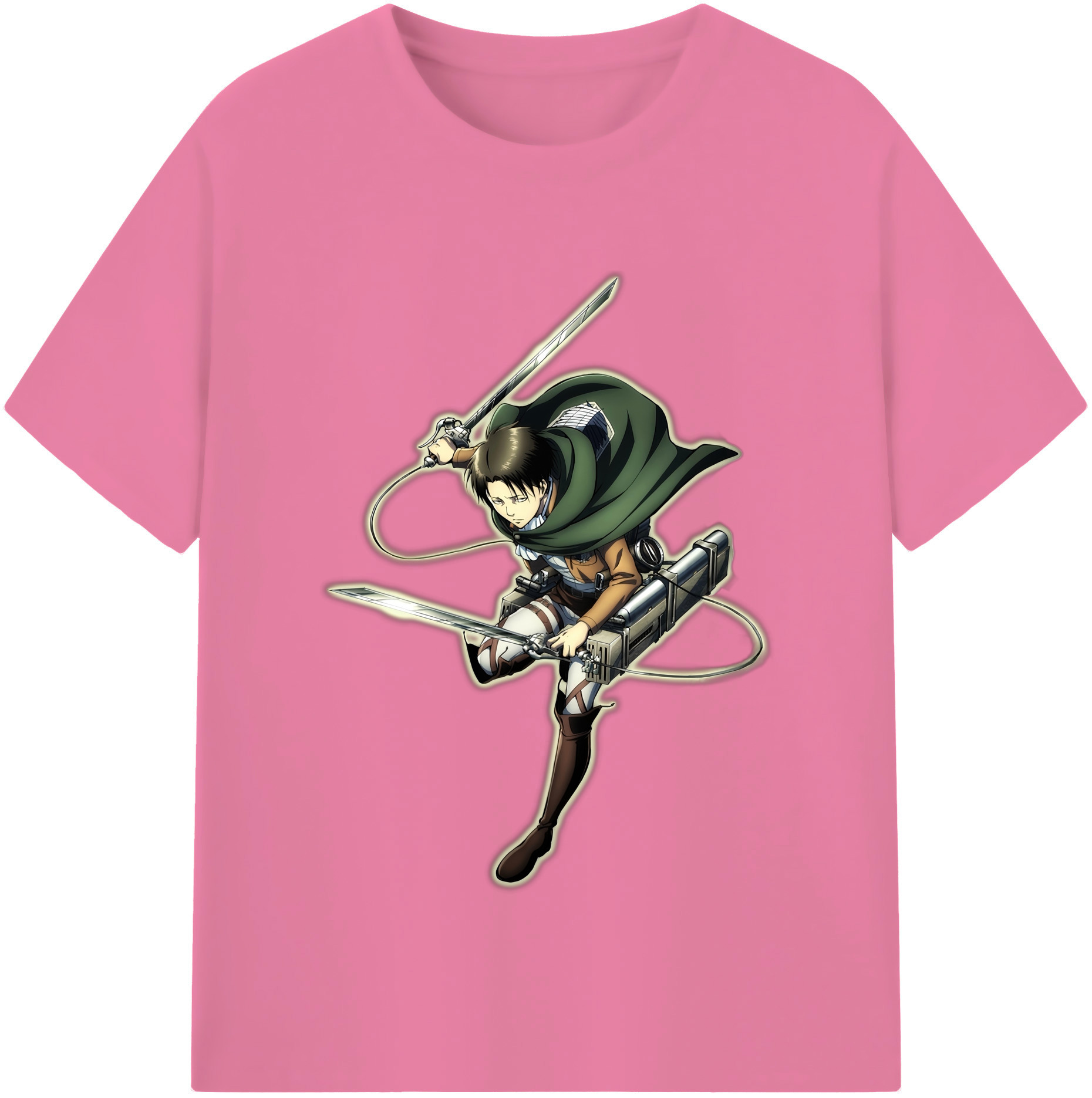 （画像用） 進撃の巨人 リヴァイ·アッカーマン Attack on Titan Levi Ackerman 綿100％半袖Tシャツ（フロントプリント）